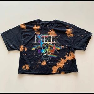 Pink  Floyd Top Crew Graphic Rock Band Tee